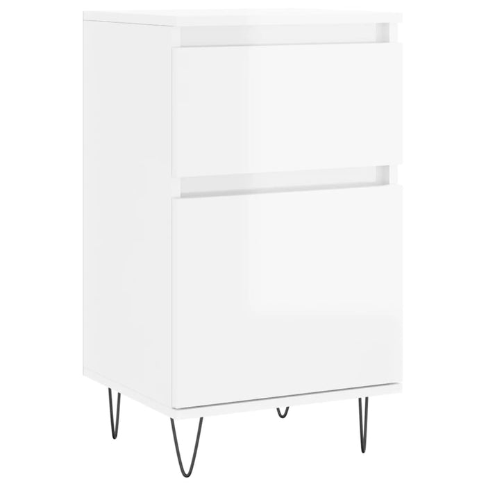 Servante, 2 buc., alb extralucios, 40x35x70 cm, lemn prelucrat WALTI