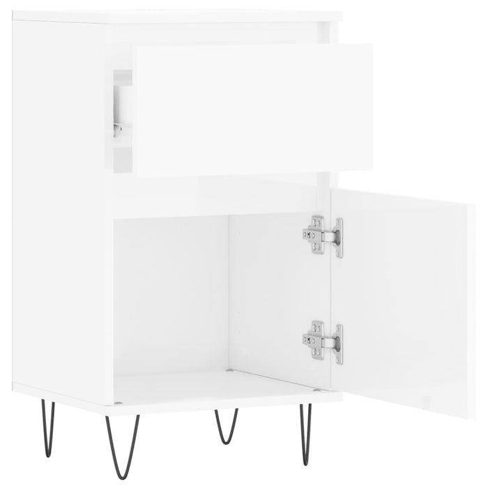 Servante, 2 buc., alb extralucios, 40x35x70 cm, lemn prelucrat WALTI