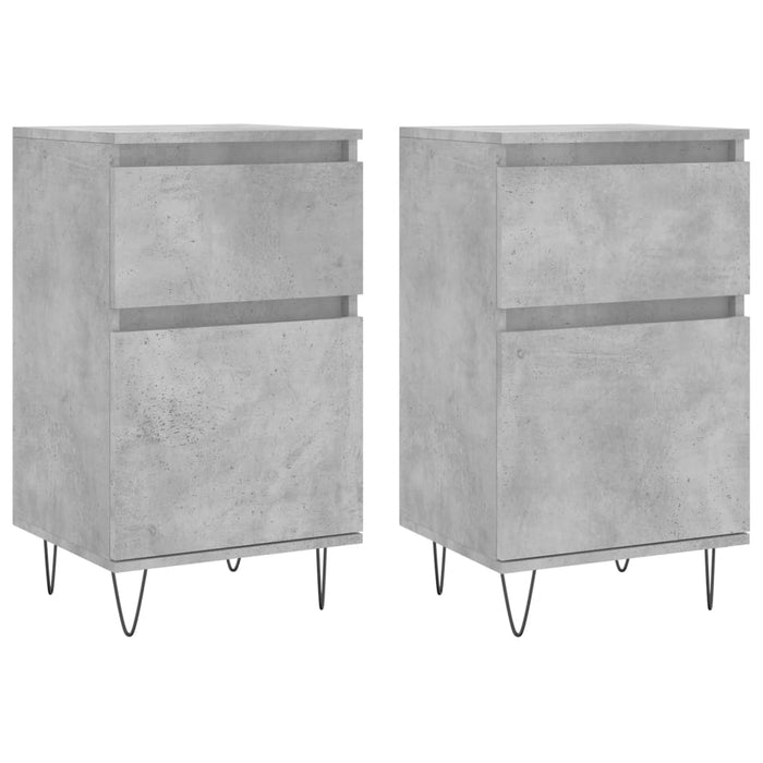 Servante, 2 buc., gri beton, 40x35x70 cm, lemn prelucrat - WALTI WALTI