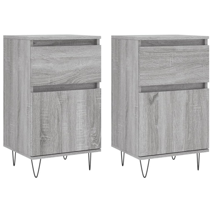 Servante, 2 buc., gri sonoma, 40x35x70 cm, lemn prelucrat - WALTI WALTI