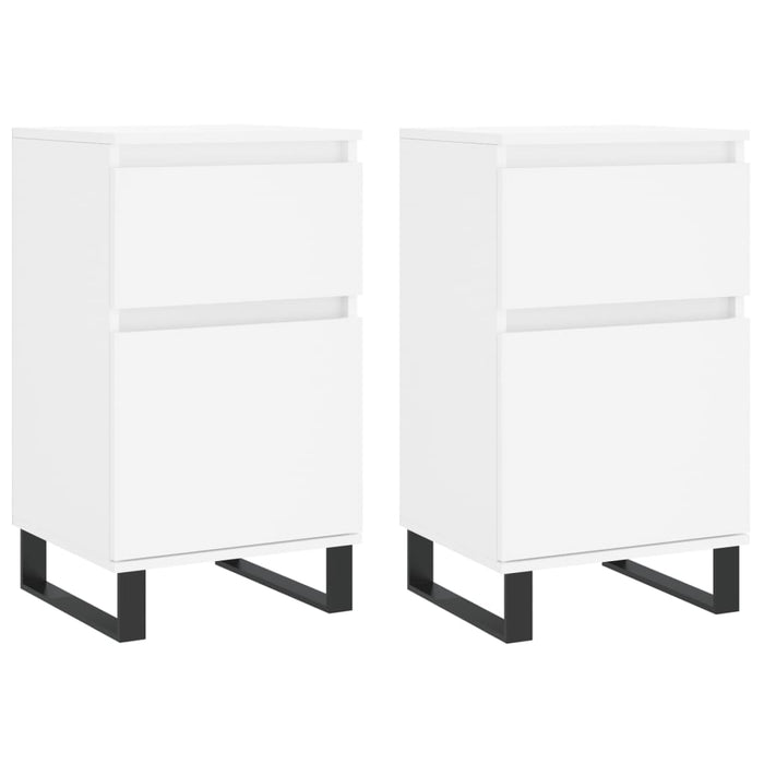 Servante, 2 buc., alb, 40x35x70 cm, lemn prelucrat - WALTI WALTI