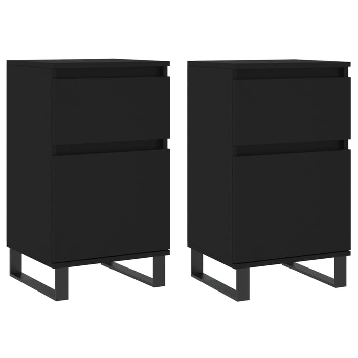Servante, 2 buc., negru, 40x35x70 cm, lemn prelucrat - WALTI WALTI