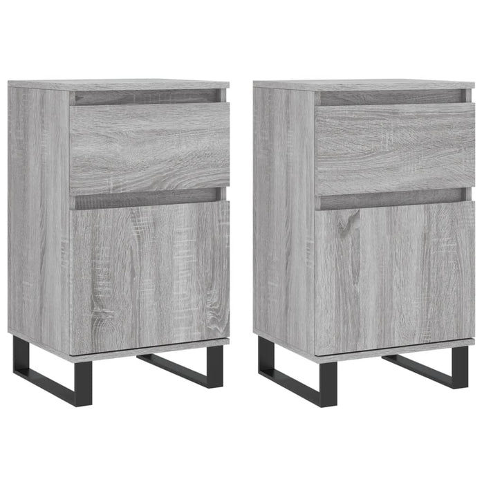 Servante, 2 buc., gri sonoma, 40x35x70 cm, lemn prelucrat - WALTI WALTI