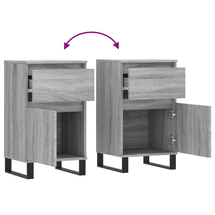 Servante, 2 buc., gri sonoma, 40x35x70 cm, lemn prelucrat - WALTI WALTI
