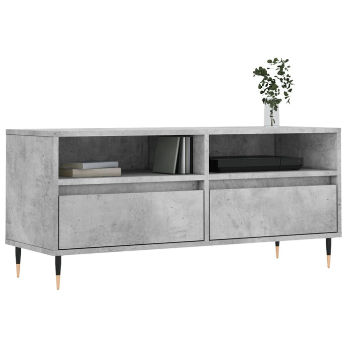 Comodă TV, gri beton, 100x34,5x44,5 cm, lemn prelucrat - WALTI WALTI