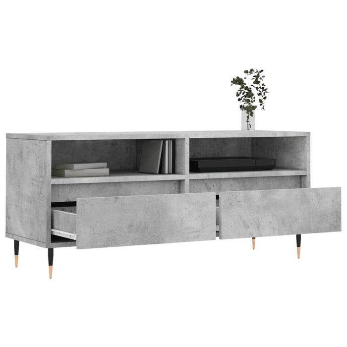 Comodă TV, gri beton, 100x34,5x44,5 cm, lemn prelucrat - WALTI WALTI