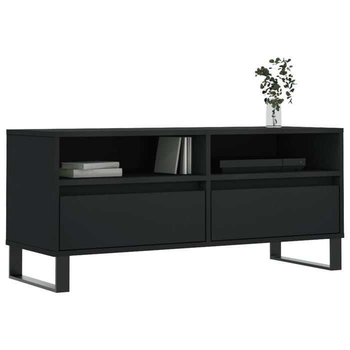 Comodă TV, negru, 100x34,5x44,5 cm, lemn prelucrat WALTI