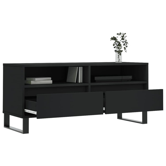 Comodă TV, negru, 100x34,5x44,5 cm, lemn prelucrat WALTI