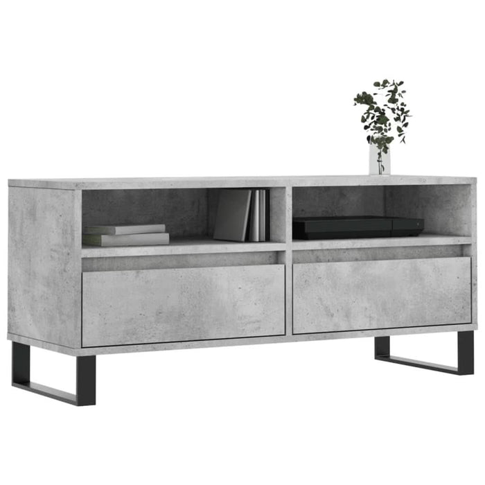 Comodă TV, gri beton, 100x34,5x44,5 cm, lemn prelucrat - WALTI WALTI