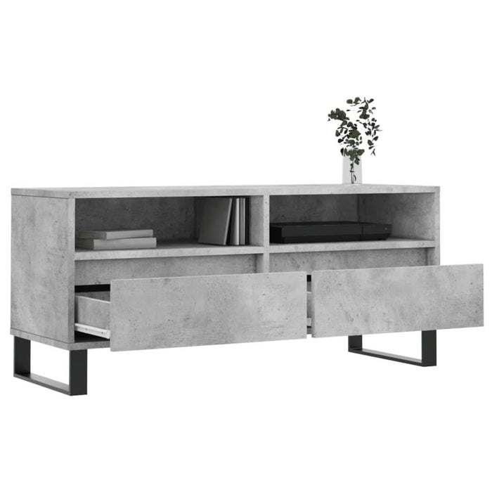Comodă TV, gri beton, 100x34,5x44,5 cm, lemn prelucrat - WALTI WALTI