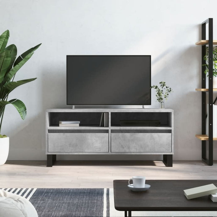 Comodă TV, gri beton, 100x34,5x44,5 cm, lemn prelucrat - WALTI WALTI
