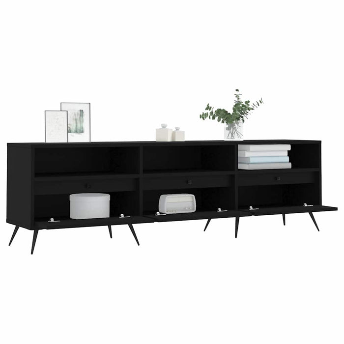 Comodă TV, negru, 150x30x44,5 cm, lemn prelucrat WALTI