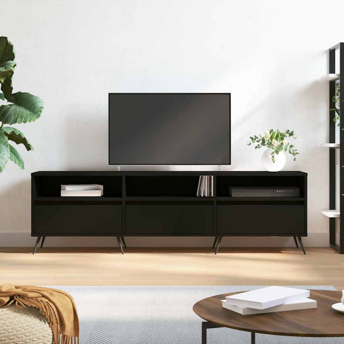 Comodă TV, negru, 150x30x44,5 cm, lemn prelucrat WALTI