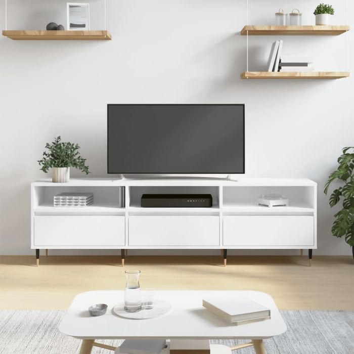 Comodă TV, alb, 150x30x44,5 cm, lemn prelucrat - WALTI WALTI