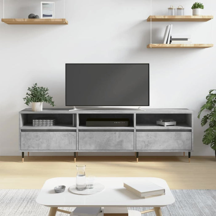 Comodă TV, gri beton, 150x30x44,5 cm, lemn prelucrat - WALTI WALTI