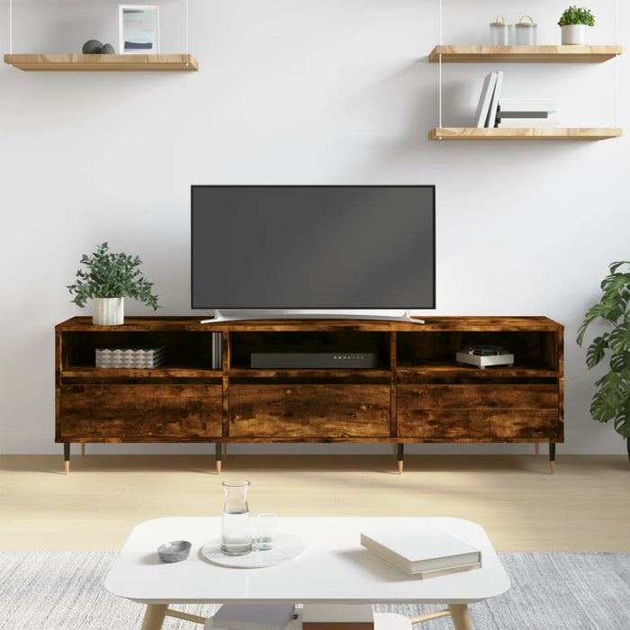Comodă TV, stejar fumuriu, 150x30x44,5 cm, lemn prelucrat - WALTI WALTI
