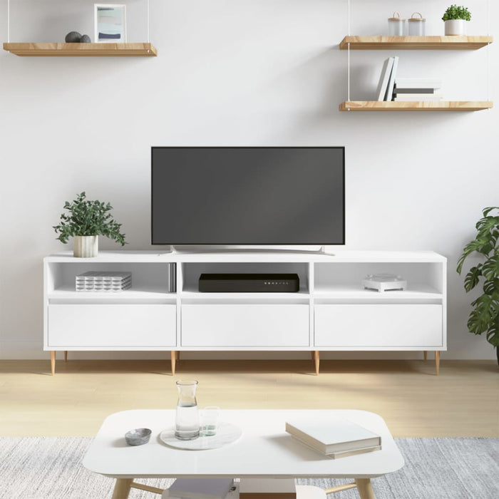 Comodă TV, alb, 150x30x44,5 cm, lemn prelucrat WALTI