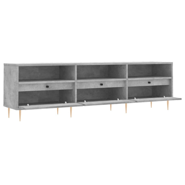 Comodă TV, gri beton, 150x30x44,5 cm, lemn prelucrat - WALTI WALTI