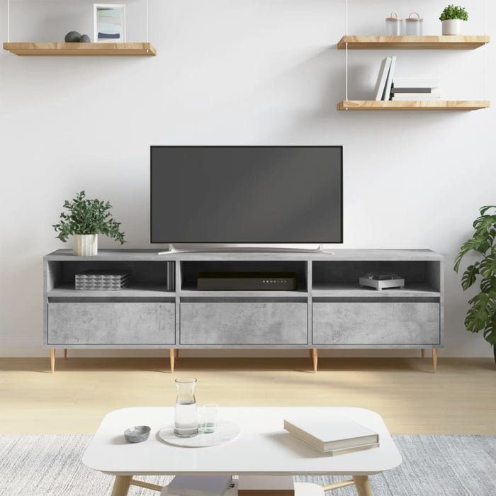 Comodă TV, gri beton, 150x30x44,5 cm, lemn prelucrat - WALTI WALTI