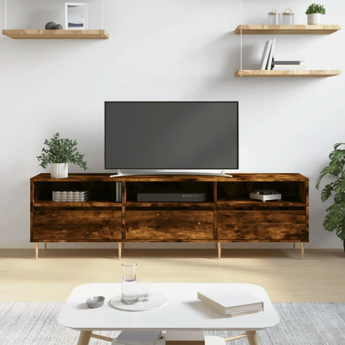 Comodă TV, stejar fumuriu, 150x30x44,5 cm, lemn prelucrat - WALTI WALTI