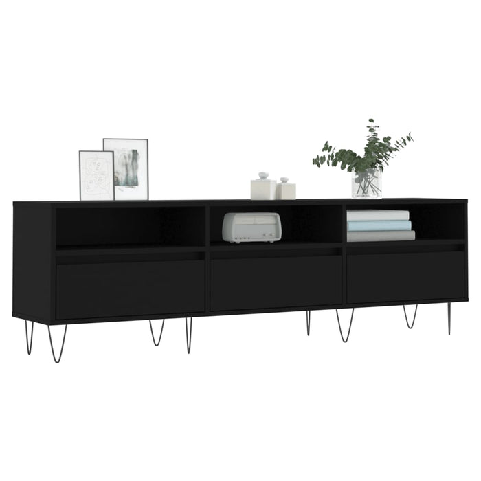 Comodă TV, negru, 150x30x44,5 cm, lemn prelucrat WALTI