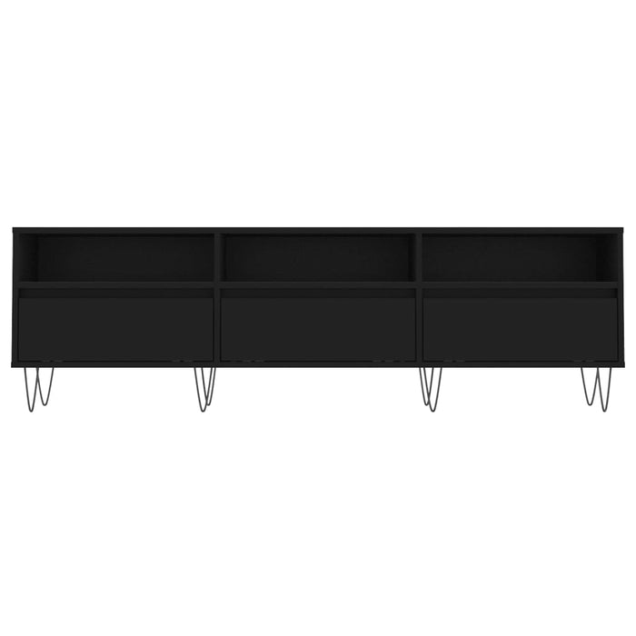Comodă TV, negru, 150x30x44,5 cm, lemn prelucrat WALTI
