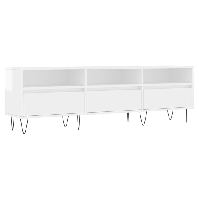 Comodă TV, alb extralucios, 150x30x44,5 cm, lemn prelucrat WALTI
