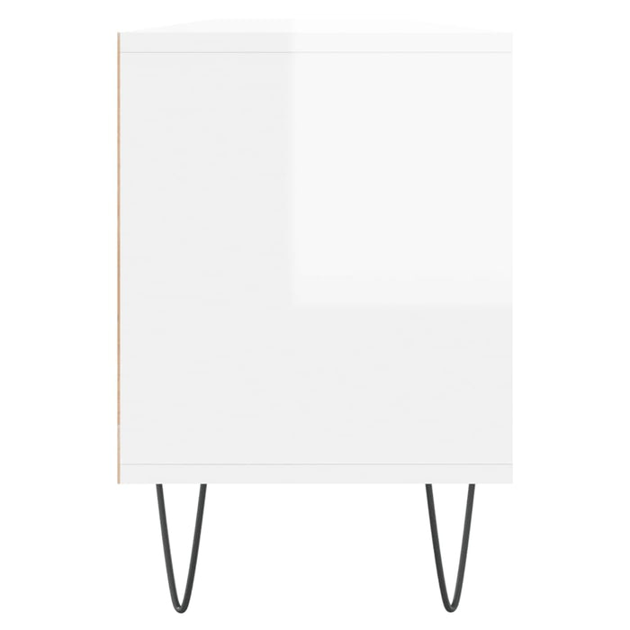 Comodă TV, alb extralucios, 150x30x44,5 cm, lemn prelucrat WALTI