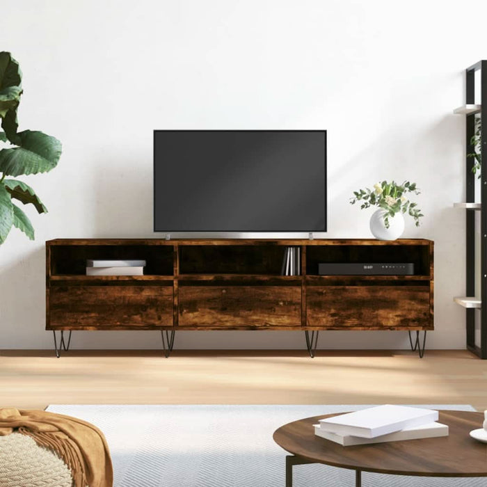 Comodă TV, stejar fumuriu, 150x30x44,5 cm, lemn prelucrat - WALTI WALTI
