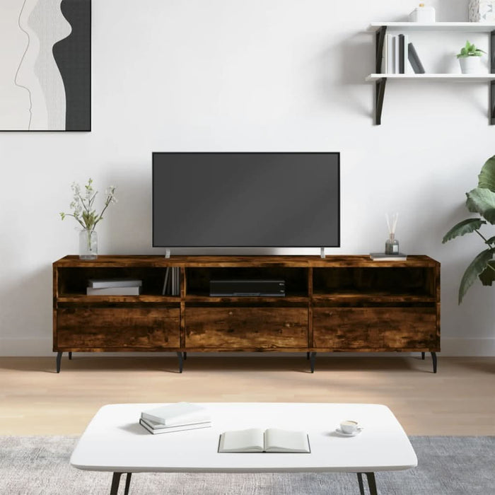 Comodă TV, stejar fumuriu, 150x30x44,5 cm, lemn prelucrat - WALTI WALTI