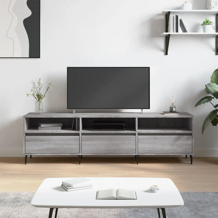 Comodă TV, gri sonoma, 150x30x44,5 cm, lemn prelucrat - WALTI WALTI