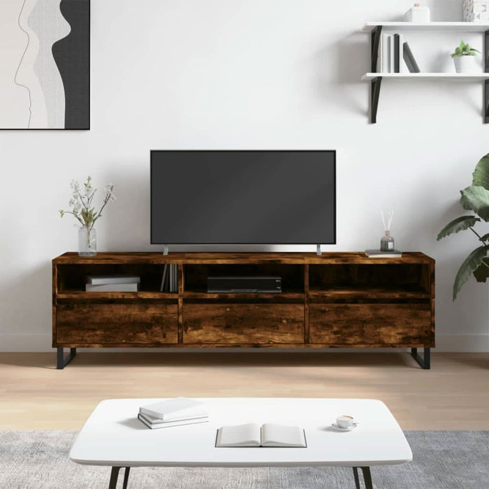 Comodă TV, stejar fumuriu, 150x30x44,5 cm, lemn prelucrat - WALTI WALTI