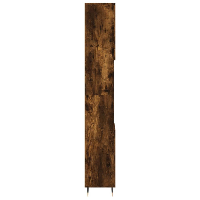 Dulap de baie, stejar afumat, 30x30x190 cm, lemn prelucrat - WALTI WALTI