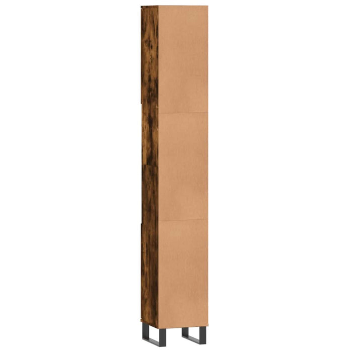 Dulap de baie, stejar afumat, 30x30x190 cm, lemn prelucrat - WALTI WALTI