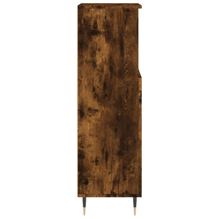 Dulap de baie, stejar afumat, 30x30x100 cm, lemn prelucrat - WALTI WALTI