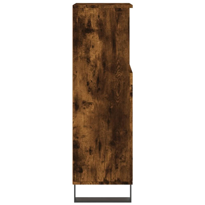Dulap de baie, stejar afumat, 30x30x100 cm, lemn prelucrat - WALTI WALTI