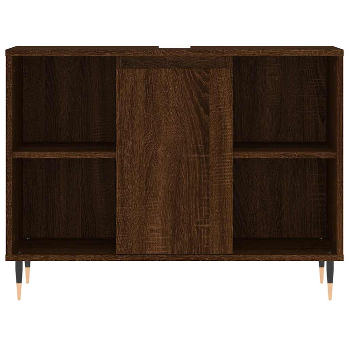 Dulap pentru baie, stejar maro, 80x33x60 cm, lemn compozit WALTI
