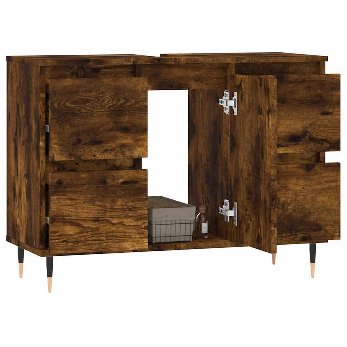 Dulap pentru baie, stejar fumuriu, 80x33x60 cm, lemn compozit - WALTI WALTI