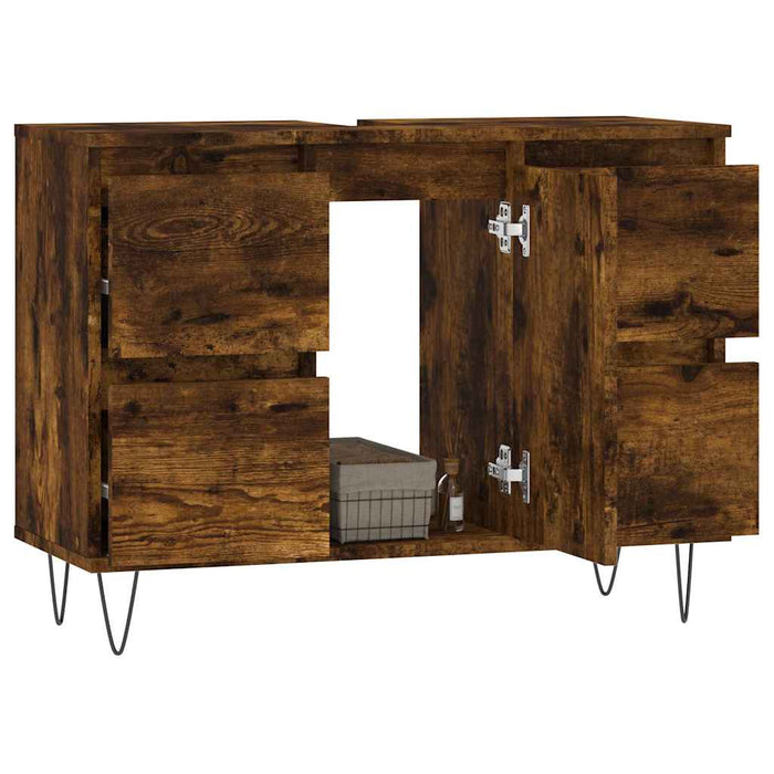 Dulap pentru baie, stejar fumuriu, 80x33x60 cm, lemn compozit - WALTI WALTI