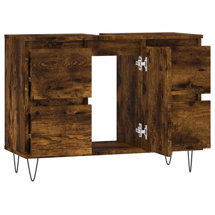 Dulap pentru baie, stejar fumuriu, 80x33x60 cm, lemn compozit - WALTI WALTI