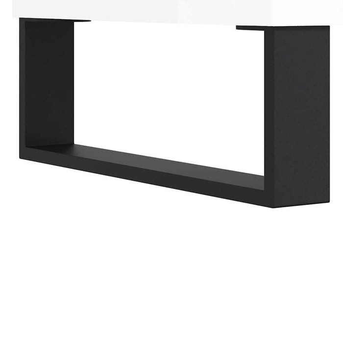 Dulap pentru baie, alb extralucios, 80x33x60 cm, lemn compozit WALTI