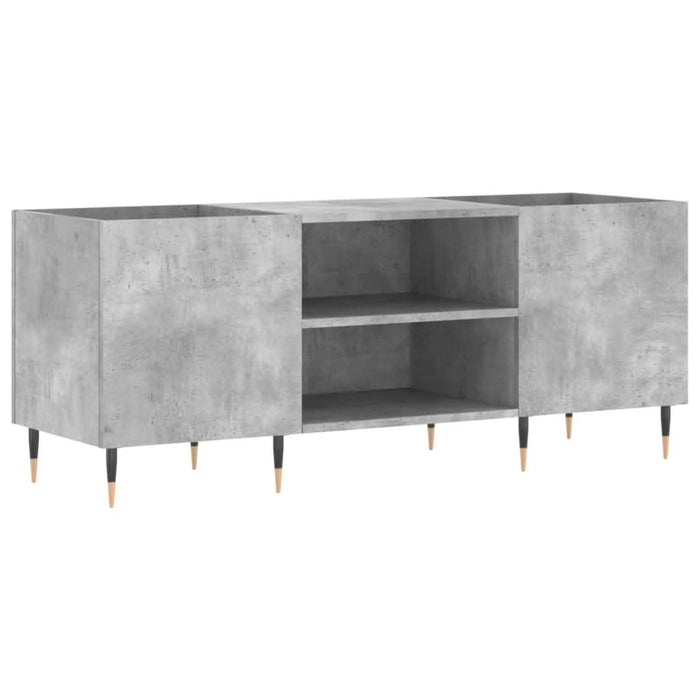 Dulap pentru discuri gri beton, 121x38x48 cm, lemn prelucrat - WALTI WALTI