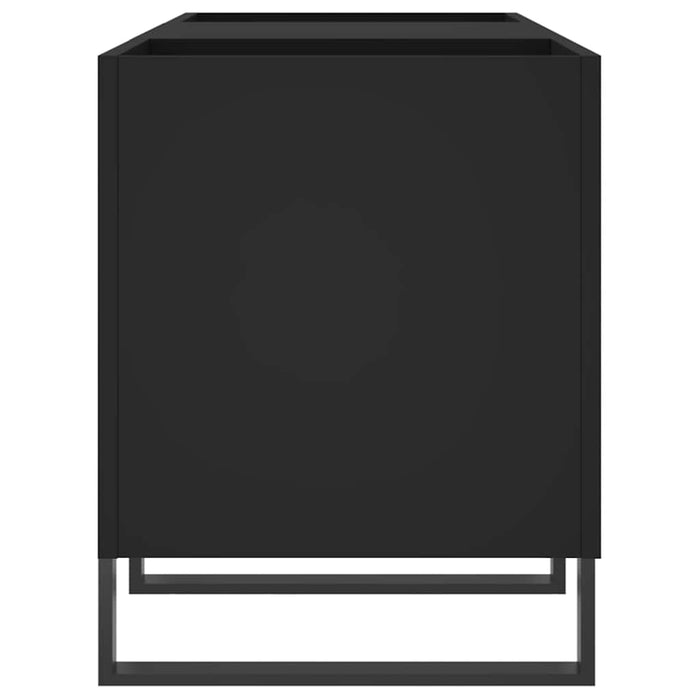 Comodă discuri, negru, 121x38x48 cm, lemn prelucrat WALTI