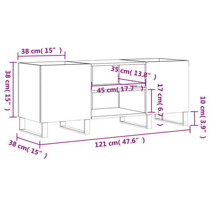 Dulapuri pentru discuri alb lucios 121x38x48 cm, lemn prelucrat - WALTI WALTI
