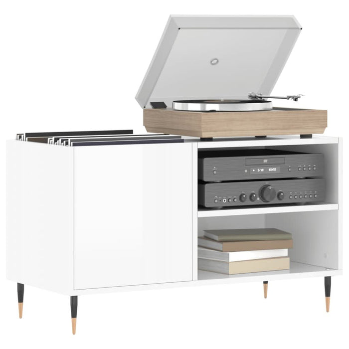 Dulapuri pentru discuri alb lucios 85x38x48 cm lemn prelucrat - WALTI WALTI