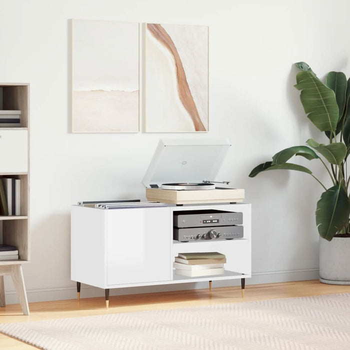 Dulapuri pentru discuri alb lucios 85x38x48 cm lemn prelucrat - WALTI WALTI