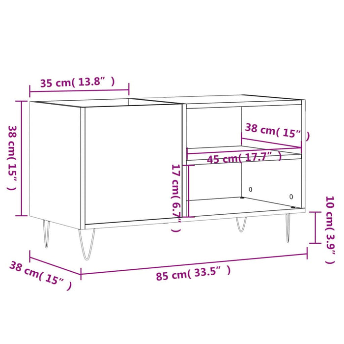 Dulap pentru discuri stejar maro, 85x38x48 cm, lemn prelucrat - WALTI WALTI