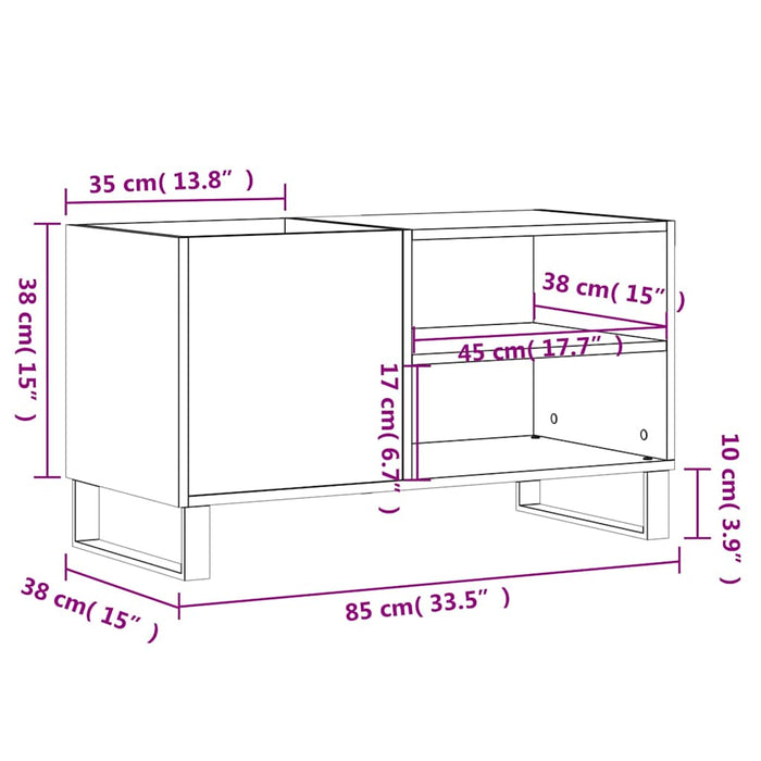 Dulap pentru discuri stejar sonoma 85x38x48 cm lemn prelucrat - WALTI WALTI