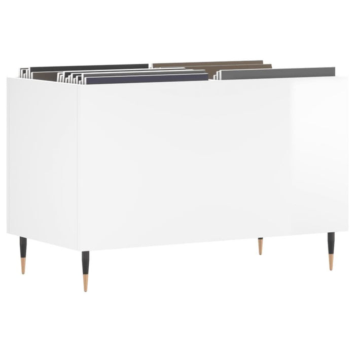 Dulap pt discuri, alb extralucios 74,5x38x48 cm lemn prelucrat - WALTI WALTI