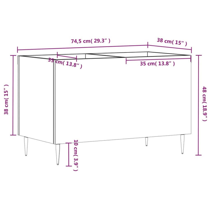 Dulap pentru discuri gri sonoma 74,5x38x48 cm lemn prelucrat - WALTI WALTI